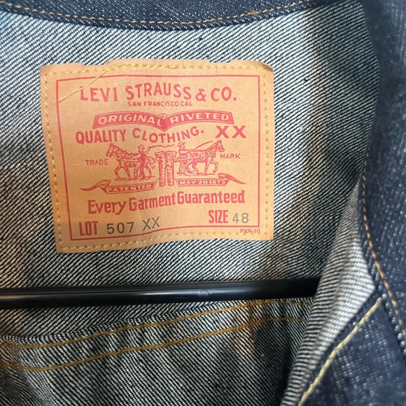 1953 Type II Levi's 507 Men's Trucker Jean Jacket Dark Indigo Men’s Size XL - Picture 5 of 7